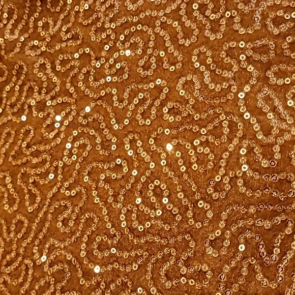 Roaman's Velour Sparking Pailette Short Sleeve Evening Top Gold 2X - Picture 4 of 11